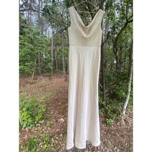 AW Bridal Women Dress Maura Floor Length Bridesmaid Ivory Champagne Wedding, 10